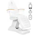 Електрически козметичен стол с 3 мотора и контрол през телефона - бял/бук Lux